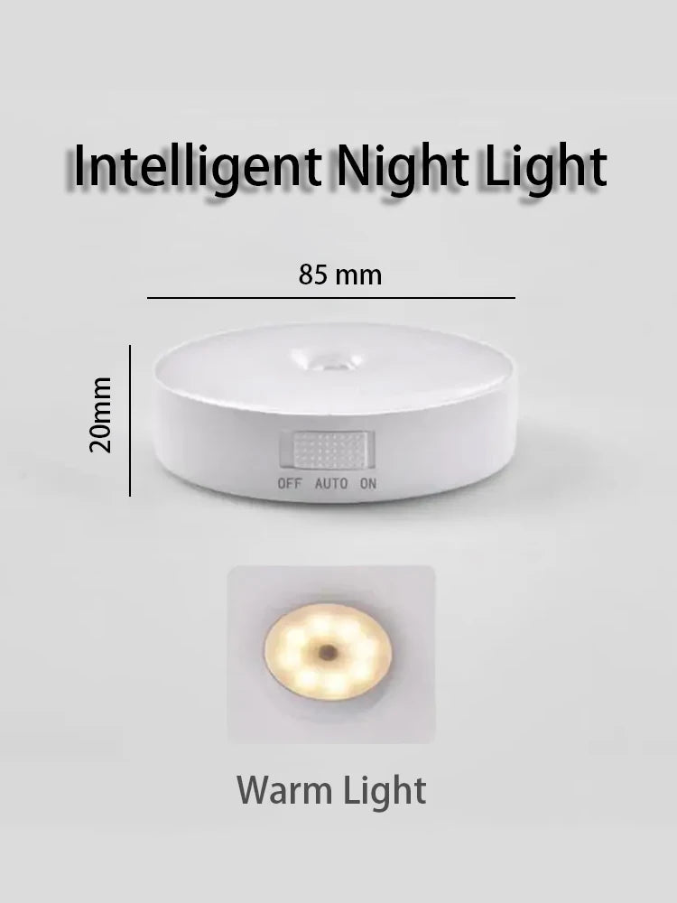 LED Round Sensor Light with Magnetic Suction